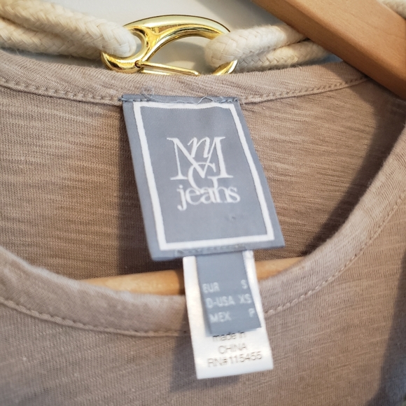 Adorable MANGO Tan Tee Detachable Necklace Top Short Sleeve Crewneck Shirt - Picture 3 of 9